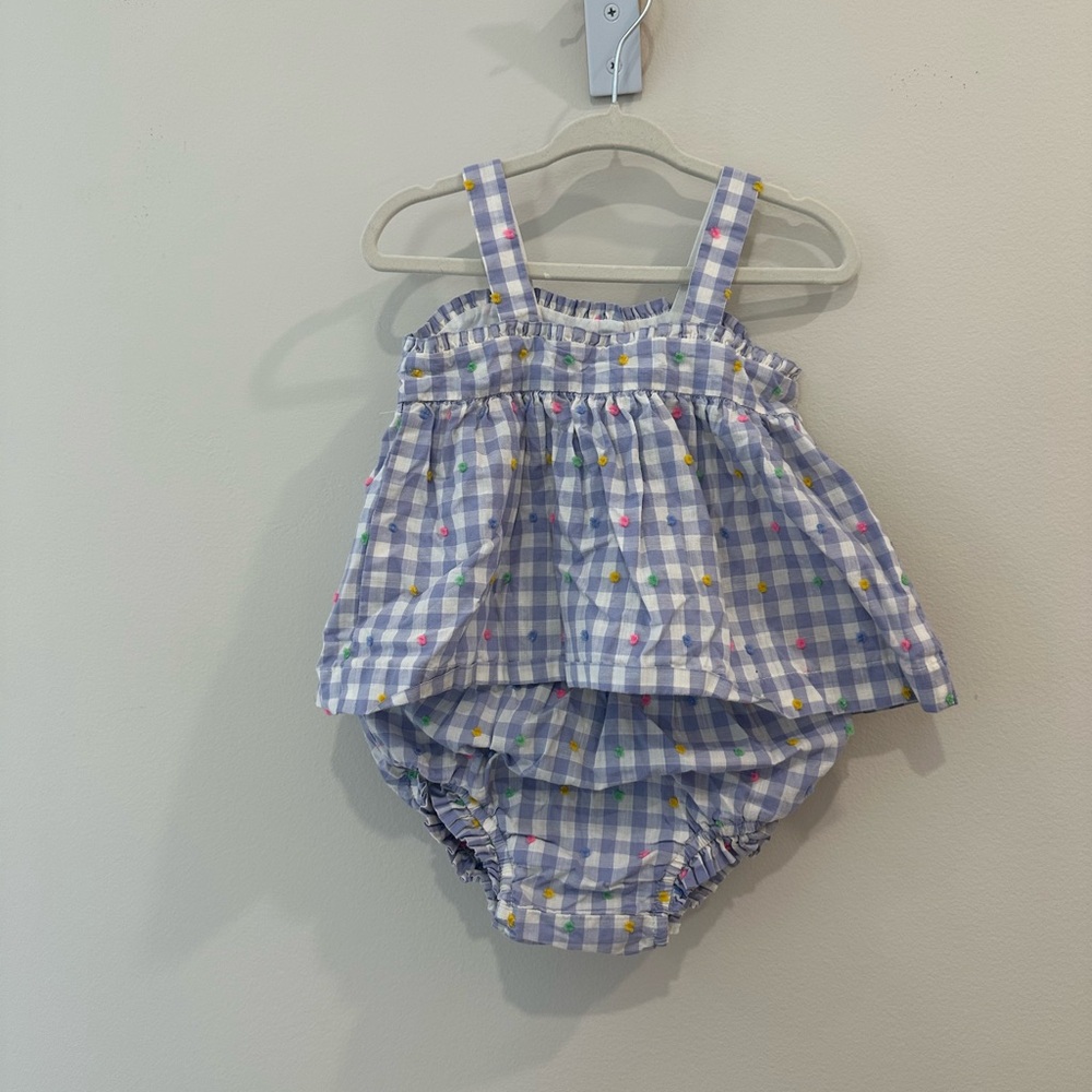 Baby Gap Gingham Checkered Outfit - Blue and White size 12-18M